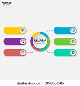 Presentation business infographic template Steps for working towards business success vector.