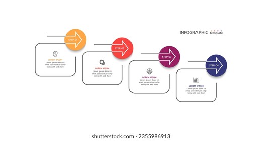 Presentation business infographic template for steps