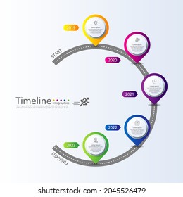 Presentation business infographic timeline colorful with 5 step