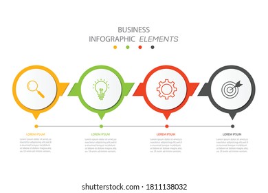 Presentation business infographics template with 4 options. vector illustration