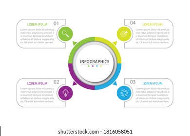 Presentation business infographics template with 4 options. vector illustration