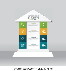 Presentation business infographics template with 4 options. vector illustration