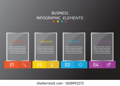 Presentation business infographics template with 4 options. vector illustration
