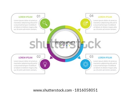 Presentation business infographics template with 4 options. vector illustration