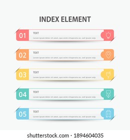 Presentation business infographics template with 5 parts. Vector illustration.

