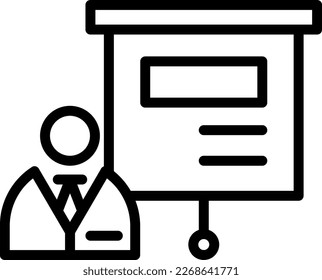 Presentation Business People Icons with black outline style