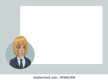 Presentation with business people. Vector illustration character with bubble talk.  Modern flat design concepts for web banners, web sites, printed materials, infographics, startup, marketing.  