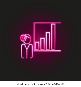 Presentation business plan chart neon style icon. Simple thin line, outline vector of business and management icons for ui and ux, website or mobile application