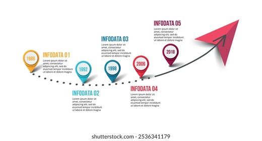 Presentation business road map infographic template