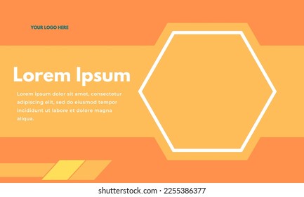 Presentation business template with hexagonal shape, landing page