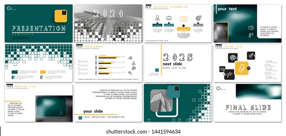 Presentation business template. Vector set, elements of infographics, white background. Flyer, postcard, corporate report, marketing, advertising, banners. Slideshows, photos, brochures, annual report