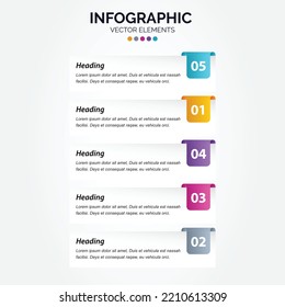 Presentation business Vertical Infographic template with 5 options