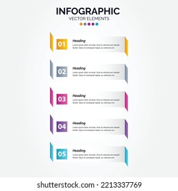 Presentation business Vertical Infographic template with 5 options