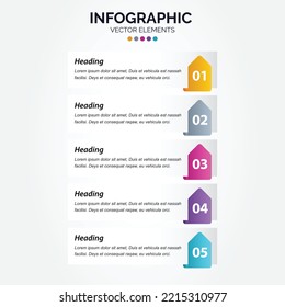 Presentation business Vertical Infographic template with 5 options