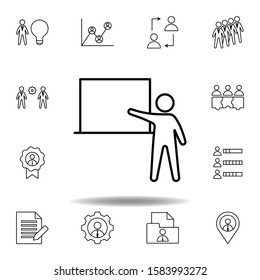 Presentation, businessman icon. Set of hr elements. Can be used for web, logo, mobile app, UI, UX