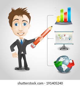 Presentation businessman vector