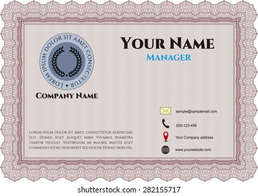 Presentation Card retro template