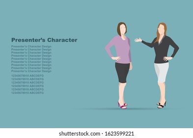 Presentation Character design.
promotion cartoon vector.