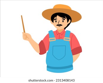 Presentation character Farmer wearing uniform