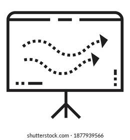 Presentation Chart Arrows Growth Flat Icon Isolated On White Background