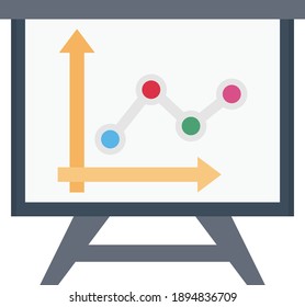 presentation chart board vector flat colour icon