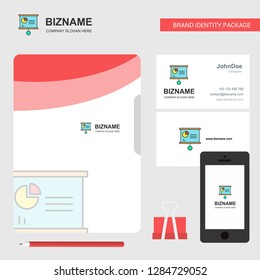 Presentation chart Business Logo, File Cover Visiting Card and Mobile App Design. Vector Illustration