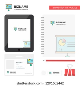 Presentation chart Business Logo, Tab App, Diary PVC Employee Card and USB Brand Stationary Package Design Vector Template