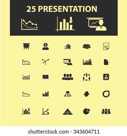 presentación, gráfico, diagrama, iconos de crecimiento, signos de concepto vectorial establecido para infografías, móviles, sitio web, aplicación
