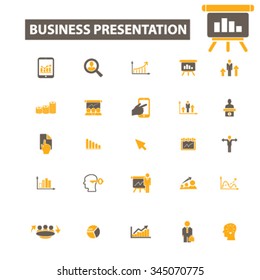 presentación, gráfico, diagrama, iconos de crecimiento, signos de concepto vectorial establecido para infografías, móviles, sitio web, aplicación
