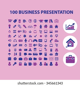 presentation, chart, diagram, growth icons, signs vector concept set for infographics, mobile, website, application 