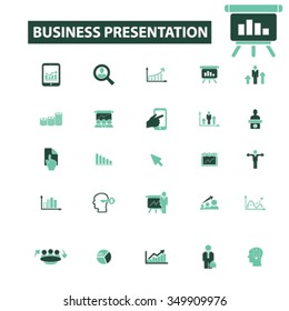 presentación, gráfico, diagrama, iconos de crecimiento, signos de concepto vectorial establecido para infografías, móviles, sitio web, aplicación
