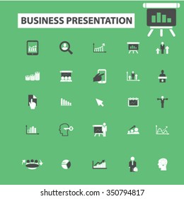 presentation, chart, diagram, growth icons, signs vector concept set for infographics, mobile, website, application