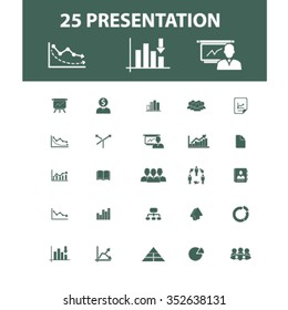 presentación, gráfico, diagrama, iconos de crecimiento, signos de concepto vectorial establecido para infografías, móviles, sitio web, aplicación
