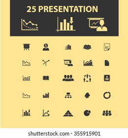 presentation, chart, diagram, growth icons