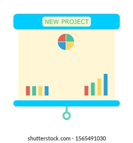 Presentation chart. Flat design icon vector illustration.