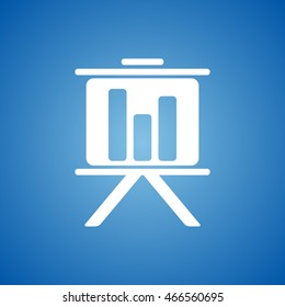 Presentation Chart Icon on blue color. 
