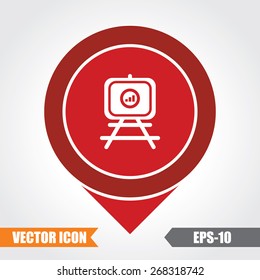 Presentation Chart Icon On Map Pointer. Eps.-10.