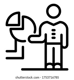 Presentation chart man icon. Outline presentation chart man vector icon for web design isolated on white background