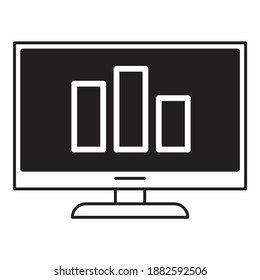 Icono plano de la calificación del cuadro de presentación de la empresa aislado en fondo blanco