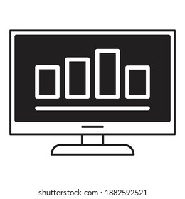 Presentation Chart Rating Business Flat Icon Isolated On White Background