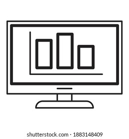 Präsentationstabelle Bewertung von Business-Flat-Symbol einzeln auf weißem Hintergrund