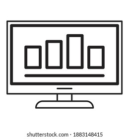 Presentation Chart Rating Business Flat Icon Isolated On White Background