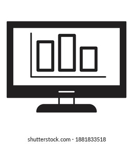 Presentation Chart Rating Finance Flat Icon Isolated On White Background