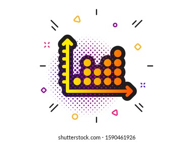 Presentation chart sign. Halftone circles pattern. Dot plot graph icon. Market analytics symbol. Classic flat dot plot icon. Vector