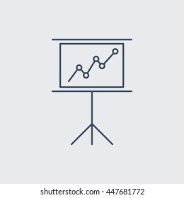 Presentation Chart Vector Line Icon. Eps-10