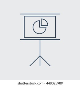 Presentation Chart Vector Line Icon. Eps.-10.