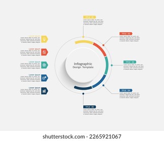 Presentation circular business infographic template  design with 5step