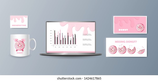 Presentation of a collection fashionable stylish items for marketing promotion goods and services on the market. Vector illustration