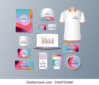 Presentation of a collection fashionable stylish items for marketing promotion goods and services on the market. Vector illustration