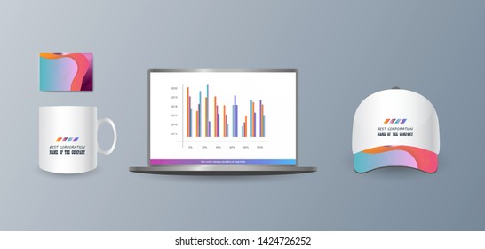 Presentation of a collection fashionable stylish items for marketing promotion goods and services on the market. Vector illustration
